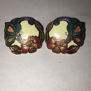 Cloisonné Butterfly Earring Stud